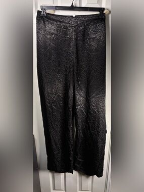 VENUS Black Wide-Leg Textured Palazzo Pants 1X
